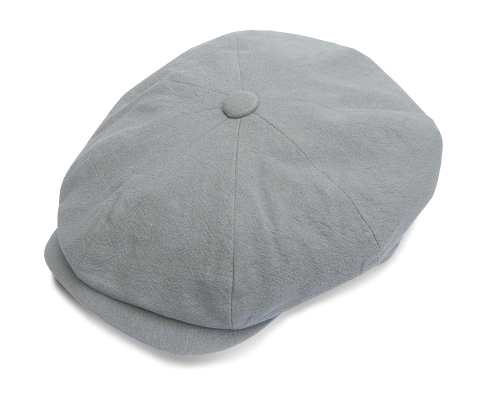 Christys 8 Piece Baker Boy Cap in Grey Linen Grand Hatters