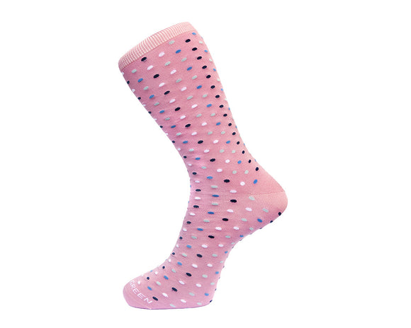 Fortis Green Men's Socks in Pink Microdots