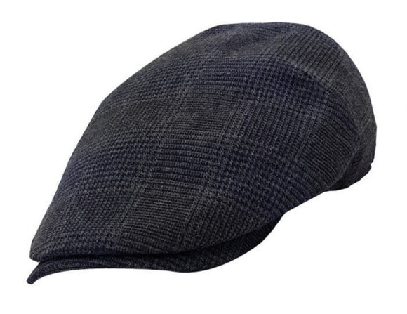 Stanton Grey Prince of Wales Wool blend flat cap