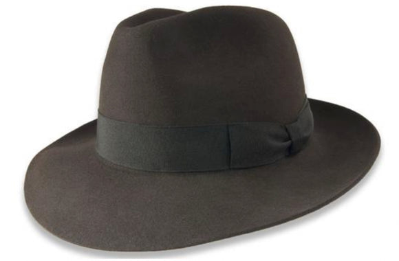 Tonak Velour finish fur felt Large brim Chocolate Fedora hat