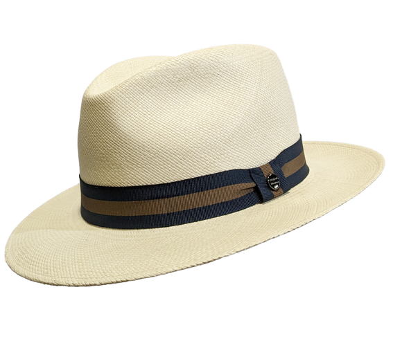 Vintimilla Grade 4 Panama hat in Natural with striped band
