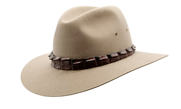 Akubra 'Coolabah' Outback with Crocodile band in Bran