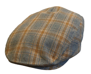 Avenel Cotton check ivy style cap in Grey