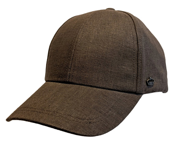 Avenel 100% Linen Baseball cap in Cocoa (Brown)