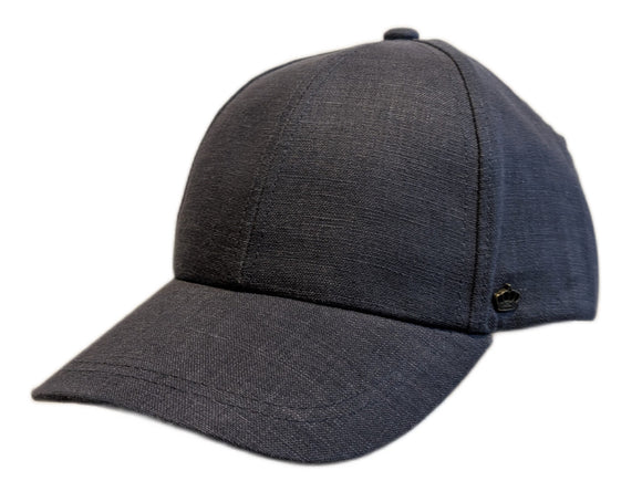 Avenel 100% Linen Baseball cap in Navy