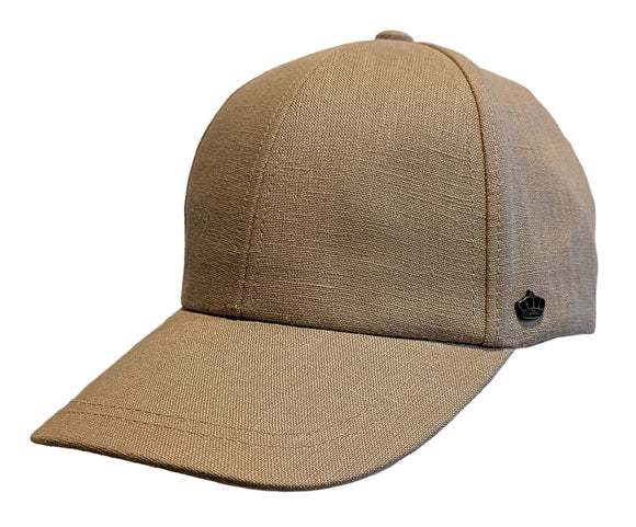 Avenel 100% Linen Baseball cap in Beige