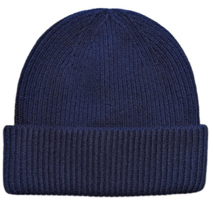 Avenel Australian Wool ribbed beanie in Navy
