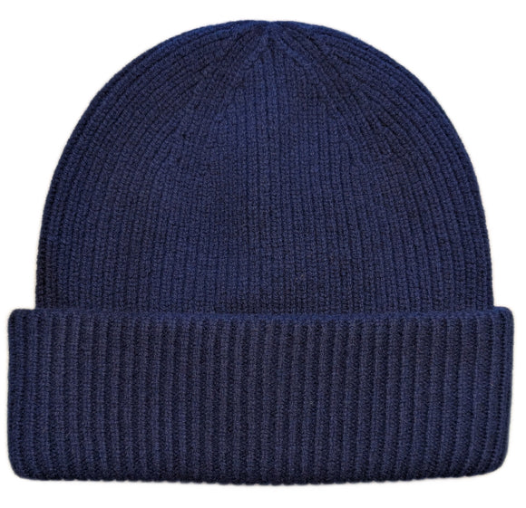 Avenel Australian Wool ribbed beanie in Navy