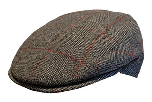 Cappellificio Biellese Virgin Wool Prince of Wales check Grey flat cap