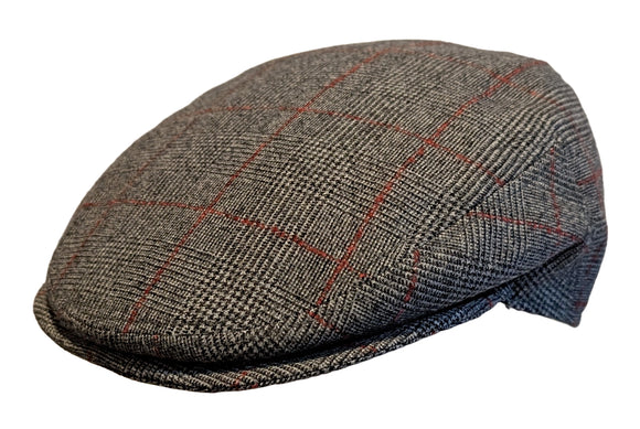 Cappellificio Biellese Virgin Wool Prince of Wales check Grey flat cap