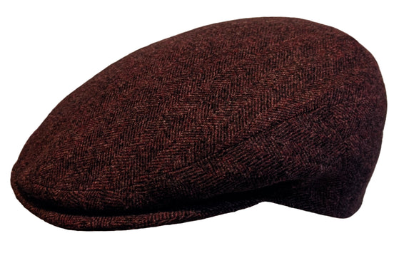 Cappellificio Biellese Virgin Wool Mini Herringbone Burgundy flat cap