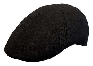 Cappellificio Biellese Virgin Wool Twill 6 panel ivy flat cap in Black