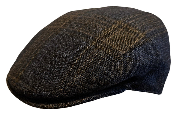 Cappellificio Biellese Virgin Wool/Silk/Cashmere Blue/Rust check flat cap