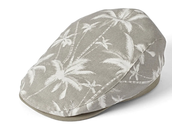 Failsworth 100% Cotton leaf printed Putty flat cap