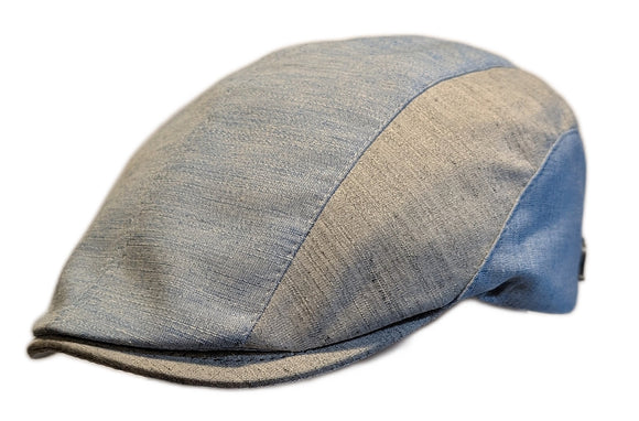 Flechet Cotton/Modal/Polyester 2 tone flat cap in Blue/Beige