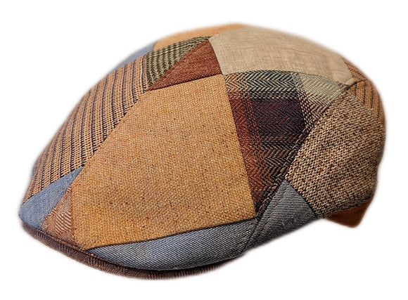 Flechet Linen/Cotton blend patchwork flat cap