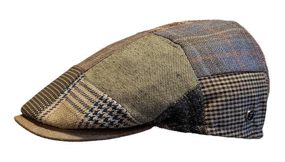 Flechet Linen/Cotton blend patchwork flat cap