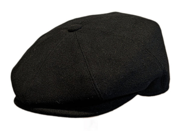 Grand Hatters house label Wool Baker boy Black cap