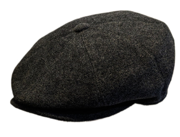 Grand Hatters house label Wool Baker boy Dark Grey cap