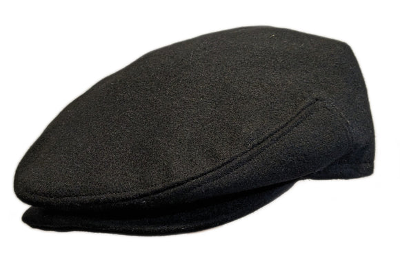Grand Hatters house label Wool flat cap in Black