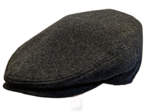 Grand Hatters house label Wool flat cap in Dark Grey