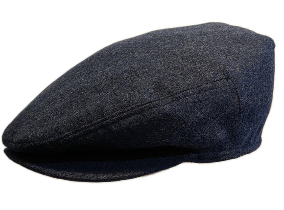 Grand Hatters house label Wool flat cap in Navy