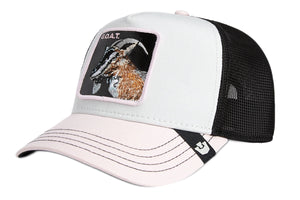 Goorin 'Multicolor Goat' Trucker Style Baseball Cap in White/Black/Pink