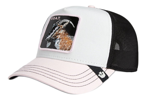 Goorin 'Multicolor Goat' Trucker Style Baseball Cap in White/Black/Pink