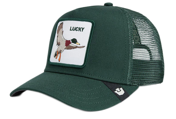 Goorin 'The Lucky Duck' Trucker Style Baseball Cap in Guard (Green)