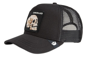 Goorin 'The Cancelled Skull' Trucker Style Baseball Cap in Void (Black)