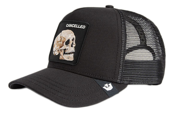 Goorin 'The Cancelled Skull' Trucker Style Baseball Cap in Void (Black)