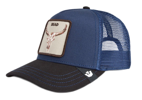 Goorin 'Two-Tone Skull' Trucker Style Baseball Cap in Galactic/Cola (Blue/Brown)