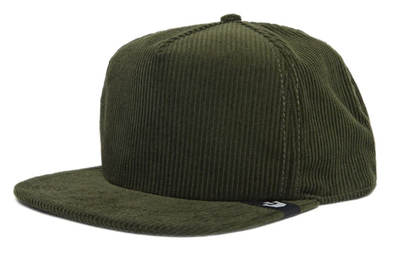 Goorin Corduroy 'Flat Boy' flat peak baseball cap in Forest