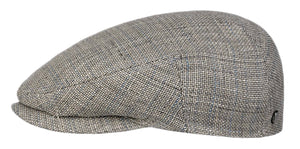 Lierys Linen/Cotton Hopsack Drivers style flat cap in Grey