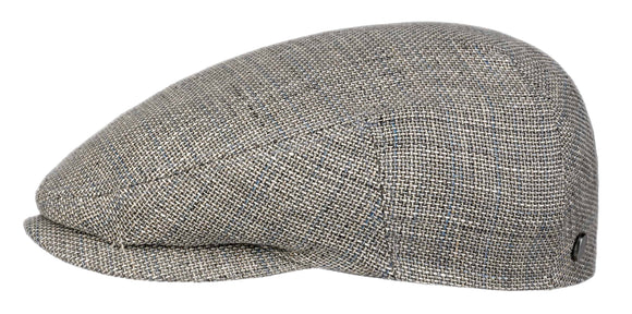 Lierys Linen/Cotton Hopsack Drivers style flat cap in Grey