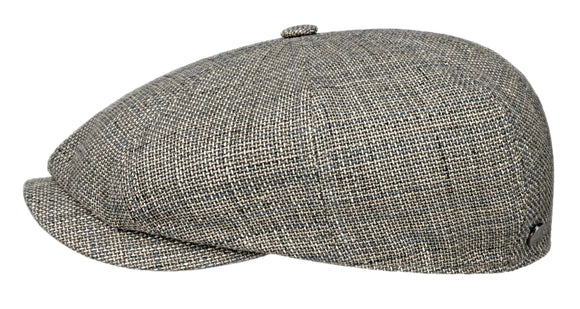 Lierys Linen/Cotton Hopsack Baker boy cap in Grey