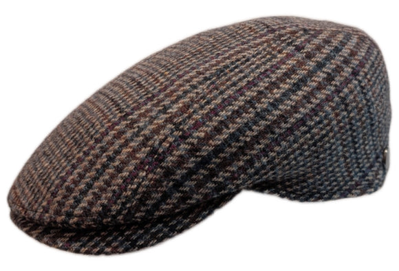 Lierys Virgin Wool textured weave Glen check check flat cap