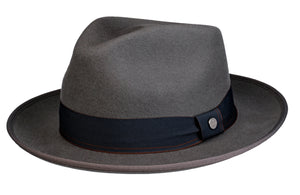 Liery's 100% Wool felt Dark Grey Fedoara hat
