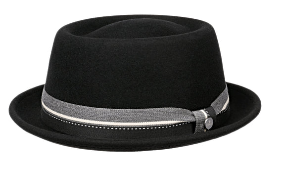 Liery's crushable100% Wool Pok pie hat in Black