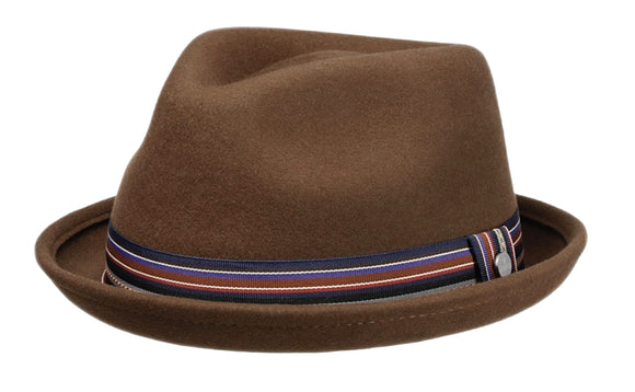 Lierys 'Player' Wool Felt stingy brim Trilby in Cognac