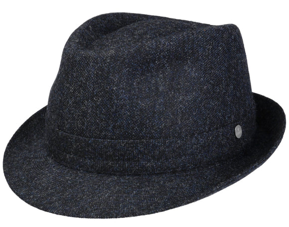 Lierys Wool low profile crown casual Trilby hat in Navy
