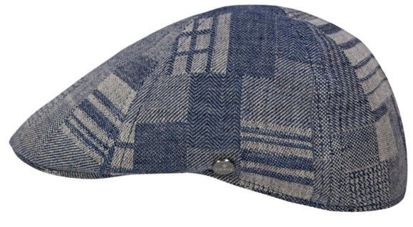 Liery's 100% Linen abstract pattern 6 panel Ivy style flat cap