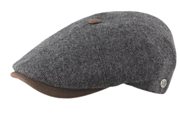M Flechet Virgin Wool 6 panel Baker boy cap in Grey