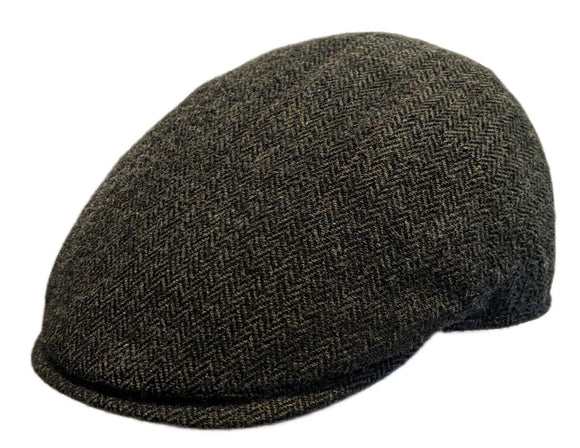 M Flechet Herringbone Wool blend Brown flat cap