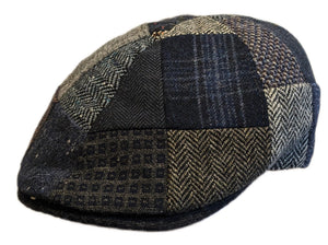 M Flechet Wool blend Duckbill Patchwork Blue flat cap