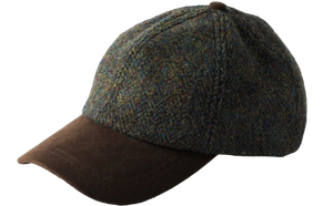 Failsworth Harris Tweed Wool adjustable Baseball cap in Brown