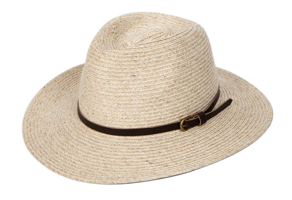 ooGee Sandy Creek Flexibraid casual Fedora with leather band in Sand/Chocolate