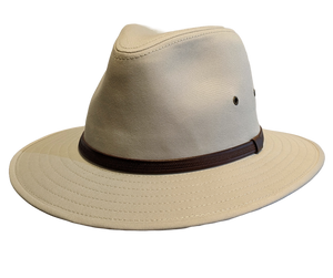 Avenel 100% Cotton Canvas Safari style Fedora Natural hat