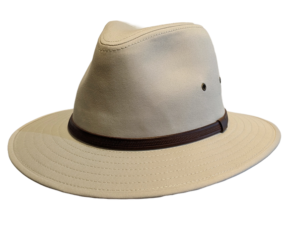 Avenel 100% Cotton Canvas Safari style Fedora Natural hat