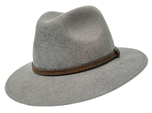Stanton 'Laurence' Italian Made Foldable Wool Felt Fedora in Ice Grey
